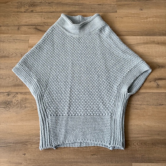 Elsamanda x Anthropologie blue grey alpaca wool poncho sweater - Small - Picture 2 of 4